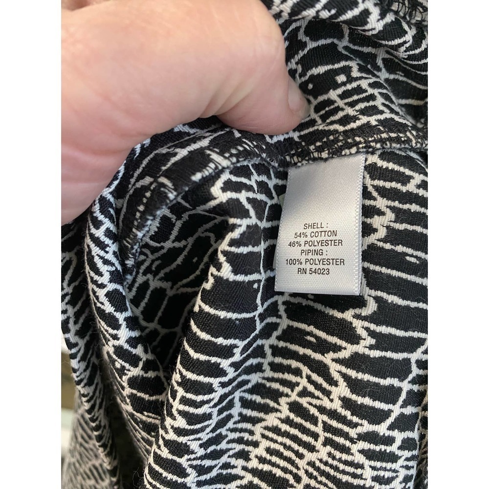 NWT Banana Republic Top 4 Black White Textured Cotton Blend Sleeveless Patterned - Picture 4 of 5